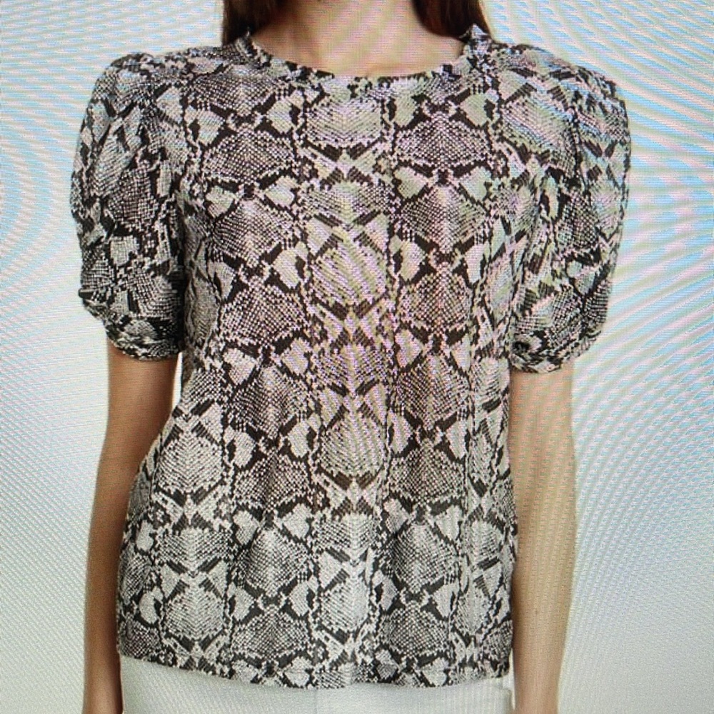 Nwot A.L.C. Kati Python Print Tissue Cotton Puff … - image 4